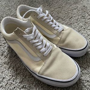Cream color classic vans size 10 women/8.5 men